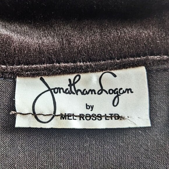 Vintage 70s JONATHAN LOGAN by Mel Ross Brown Stretch Velour Midi Dress Size S/M - Picture 3 of 9